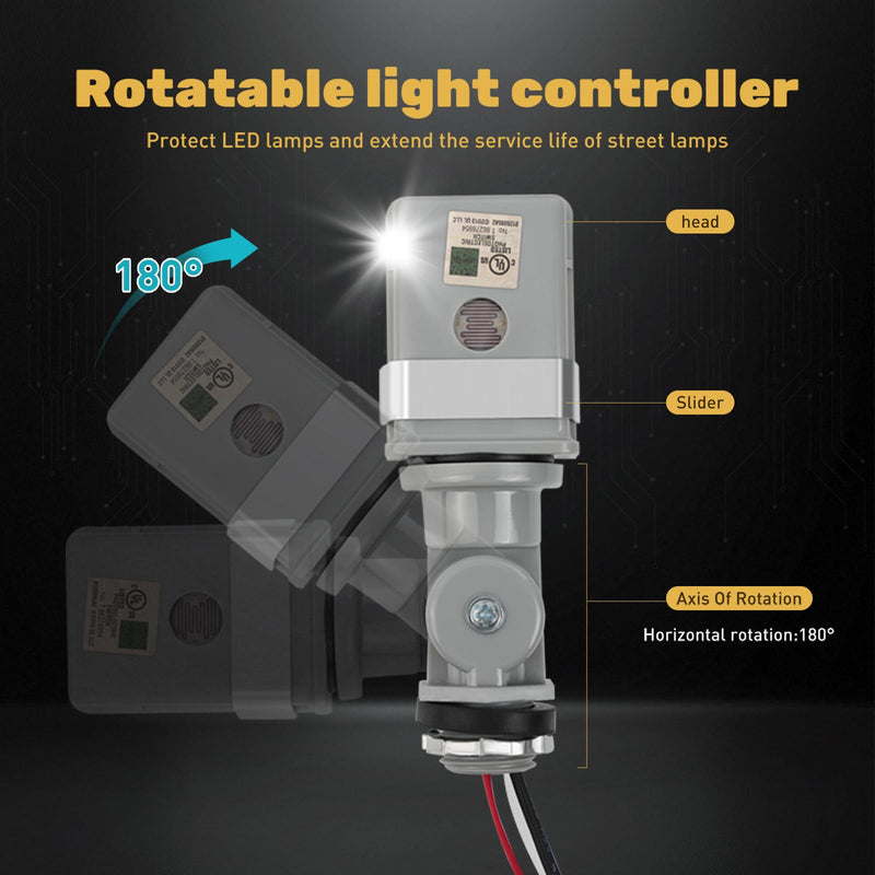 [Australia - AusPower] - 2 Pack Photo Cell for Outdoor Lighting Dusk to Dawn Sensor Photoelectric Switch for Porch Yard LED Flood Lights, 120VAC 50/60Hz Photocell Sensor IP54 Waterproof 2 