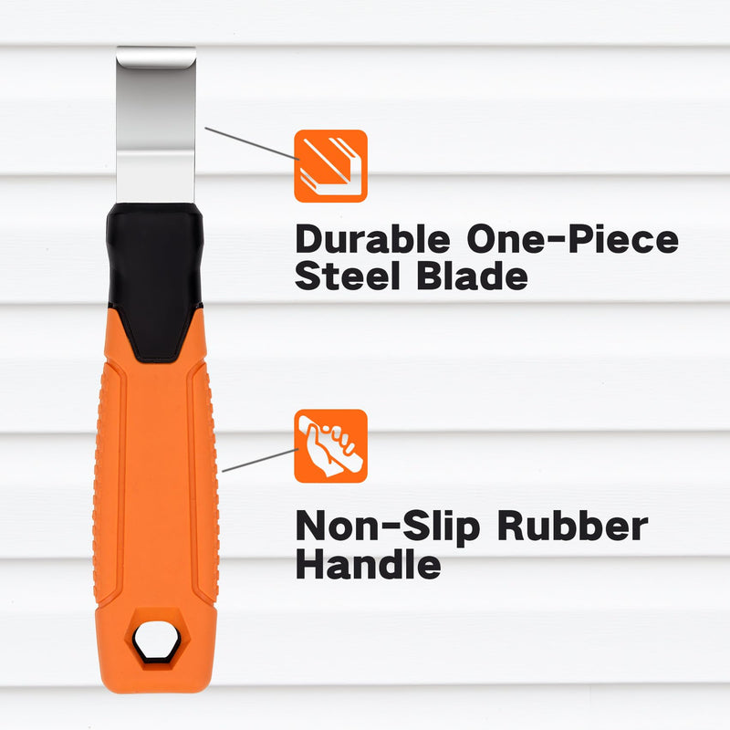 [Australia - AusPower] - Vinyl Siding Removal Tool with Extra Long Handle- Steel Blade Vinyl Non-Slip Grip Handle for Installation and Removal Tool Avoid Damaging Vinyl Siding Tool (1) 1 