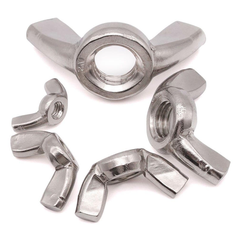 [Australia - AusPower] - M6-1.0 (30 Pcs) Stainless Wing Nuts, 304 Stainless Steel 18-8 Butterfly Wing Nuts, Hand Twist Tighten Ear Wingnuts M6-1.0 30 