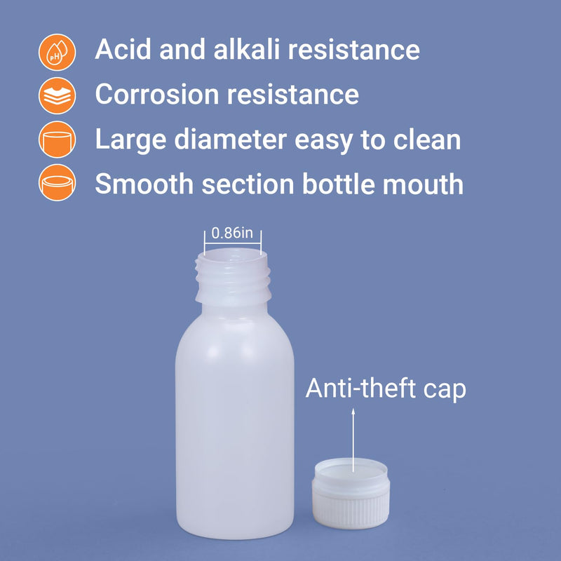 [Australia - AusPower] - 3oz/100ml Plastic Food Grade Storage Bottles, Wide Mouth HDPE Chemical Reagent Sample Bottle Liquid Containers with Sealed Caps (Translucent, 4 Pcs) Translucent 3oz 