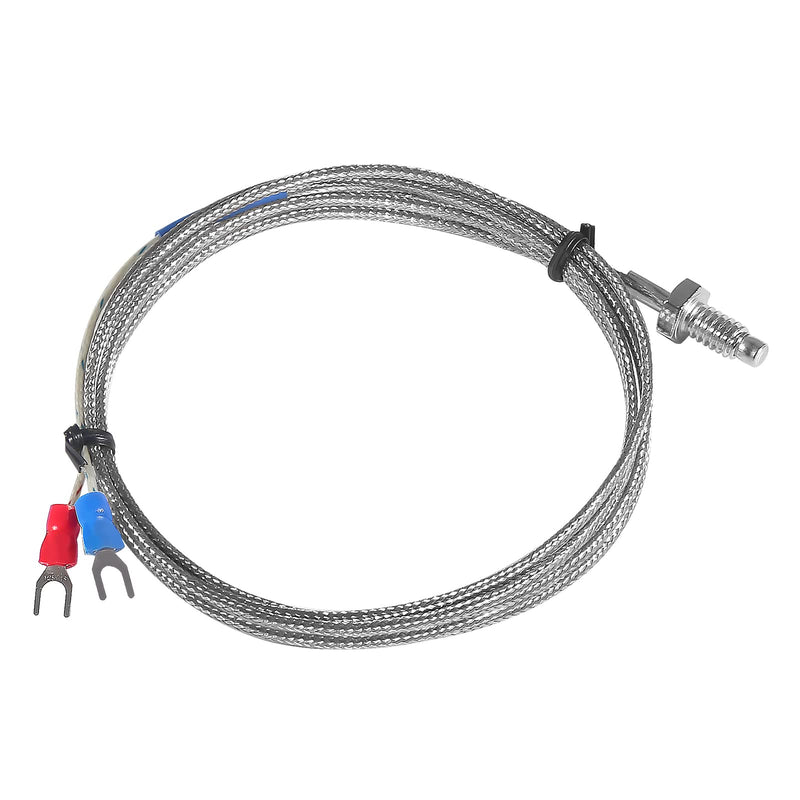 [Australia - AusPower] - Alinan 2pcs 2M/Approx 6.6Ft K-Type M6 Screw Temperature Sensor Probe Two Wire Temperature Controller(0~400℃) Stainless Steel Thermocouple 2M M6 K-Type 