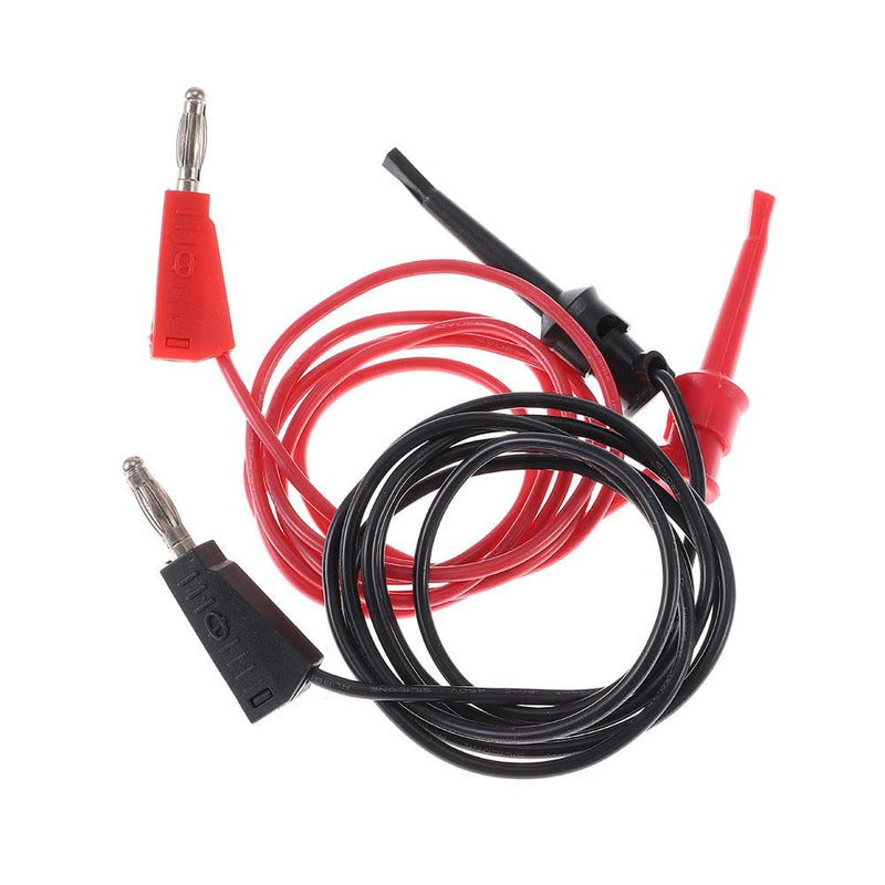 [Australia - AusPower] - 2PCS 4MM Stackable Banana Plug to Test Hook Clips Multimeter Test Leads Mini-Grabber Connector Electronic DIY Tools 100cm 