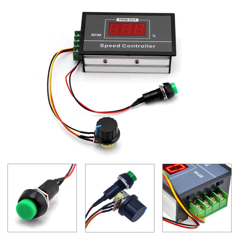 [Australia - AusPower] - PMW 6-60V 12V 24V 36V 48V 30A PWM DC Motor Speed Controller , Speed Adjustable Stepless Governor,Regulator Variable Speed Switch ,Display LED Control Circuit Board Start Stop Switch DC 6-60V, 30A 