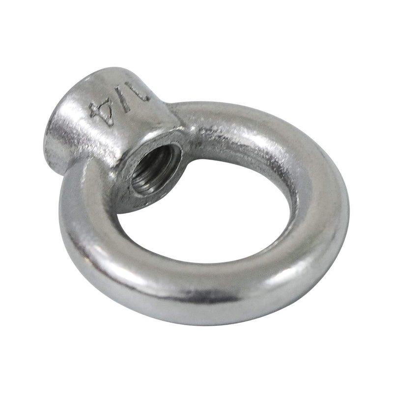 [Australia - AusPower] - 4 Packs 316 Stainless Steel Lifting Eye Nut 1/4" UNC Marine Grade, Female Thread Fastener Ring Shaped Eye Nut 1/4" 4 
