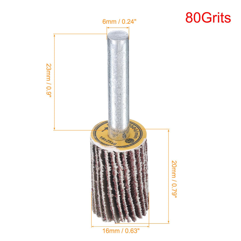 [Australia - AusPower] - QUARKZMAN 16 mm Lamellar Grinding Heads Shaft Mounted Grinding Wheel 80 Grits Pack of 10 16mm 