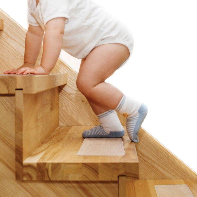 Butizone Stair Treads Non Slip 4" x 24", 5-Pack Pre-Cut Clear Anti Slip Strips for Wooden Steps Indoor, Transparent and Waterproof Grip Tape, Safety for Elderly, Children, and Dogs 4" X 24"