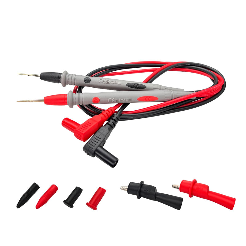 [Australia - AusPower] - with Threaded Alligator Clips, 4 mm Banana Test Lead Probe Clip Suitable for Most of Digital Multimeter Electronic, Clamp Meter Test Lead Cable Probe Red Black Replacement. (10 A) 10 A 