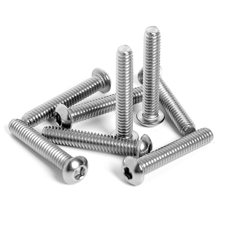 [Australia - AusPower] - Stainless Steel 1/4-20 Rivet Nuts and Bolts 3/4" Button Head Socket Cap Screws 1/4-20 Flat Washers Rivnut Threaded Nutsert 30-Set with 3/4" Bolts 