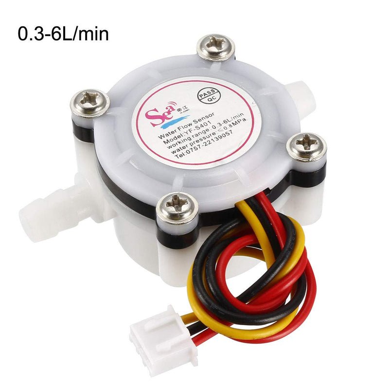 [Australia - AusPower] - uxcell 1/4in Hall Effect Liquid Water Flow Sensor Switch Flowmeter Counter Meter DC5V 0.3-6L/min White YF-S401 