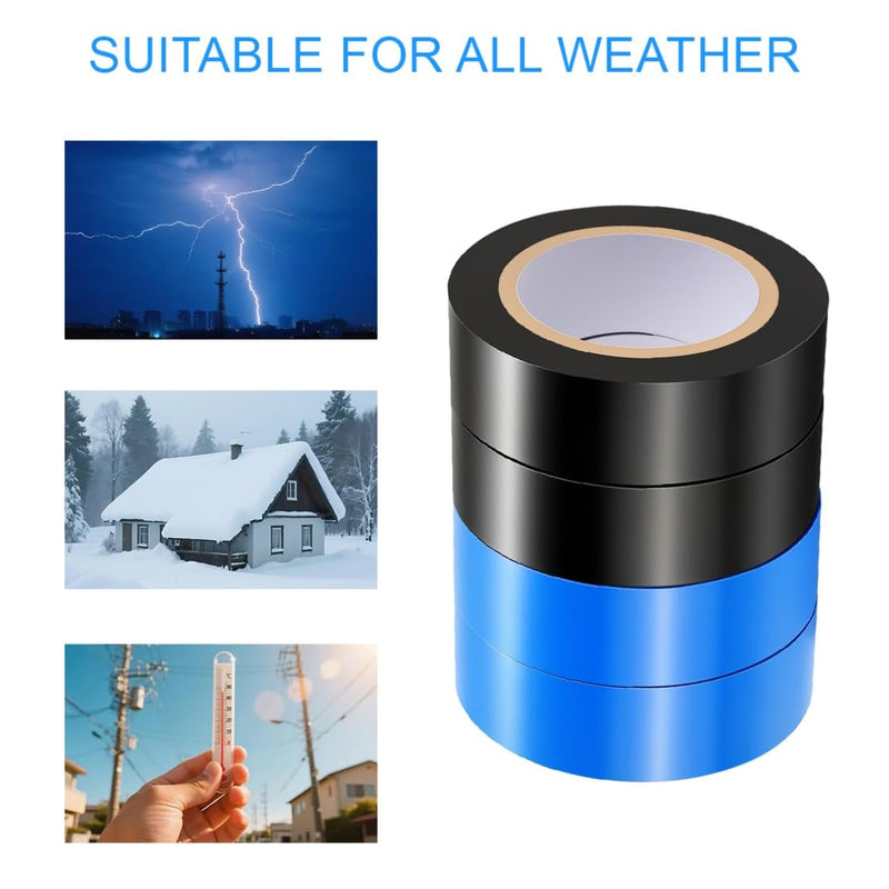 6 Rolls Electrical Tape 0.71 in x 33 ft Strong Self-Adhesive PVC Insulation Tape Waterproof for Repairing Insulating Wires Cables Heat Resistant Electric Tape