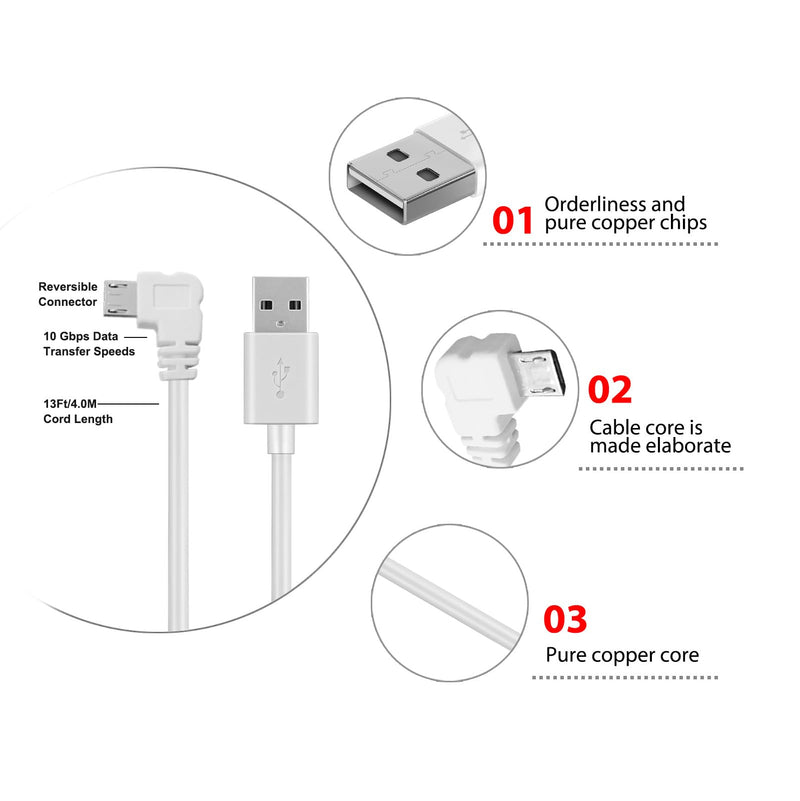 [Australia - AusPower] - 2 Pack 13FT Power Adapter Plug Charger for Arlo Pro and Arlo Pro 2, Arlo Q,Arlo Essential Spotlight, Arlo GO Indoor Camera(not for Go 2), Wyze Cam Pan v3 v2,Blink Mini Charging Cord Cable Replacement 2-Pack 13.2ft 