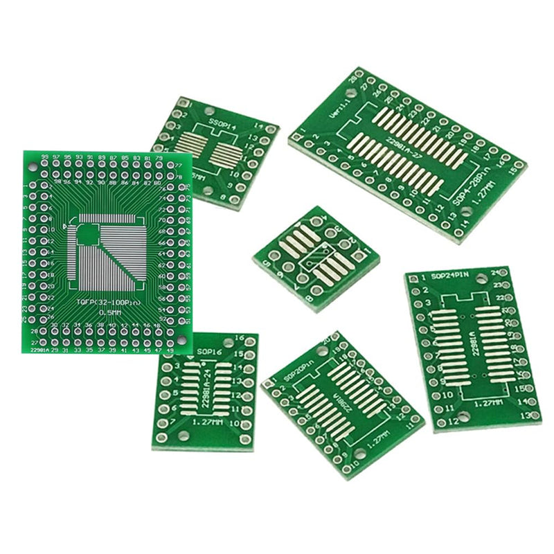 [Australia - AusPower] - 80PCS 8 Vaules PCB Proto Board Kit SMD Turn to DIP Adapter Converter Plate SOP MSOP SSOP TSSOP SOT 8 10 14 16 20 24 28 TQFP 32 44 64 84 100 