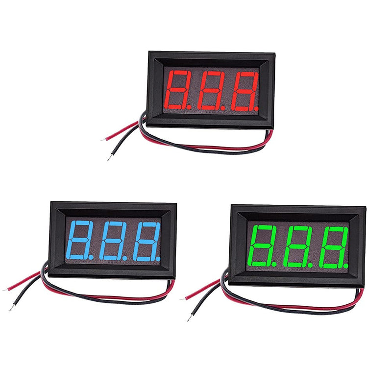 [Australia - AusPower] - 0.56 Inch Two-Wire Digital Voltage Display 3 Bits DC 4.5-30V LED Voltmeter Waterproof Display Voltage Tester Meter with Plastic Shell (Blue, 8 Pack) 