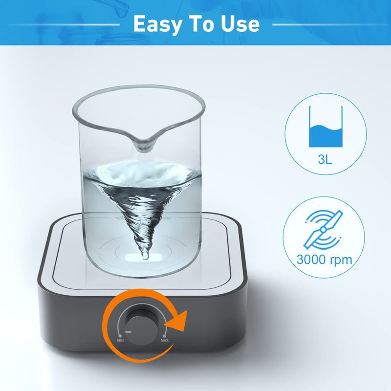[Australia - AusPower] - 3000rpm Magnetic Stirrer Mixer with Stir Bar, Brushless DC Motor Max 3000ml Magnetic Stir Plate Mixer Black-White?No Hot) White-Black 