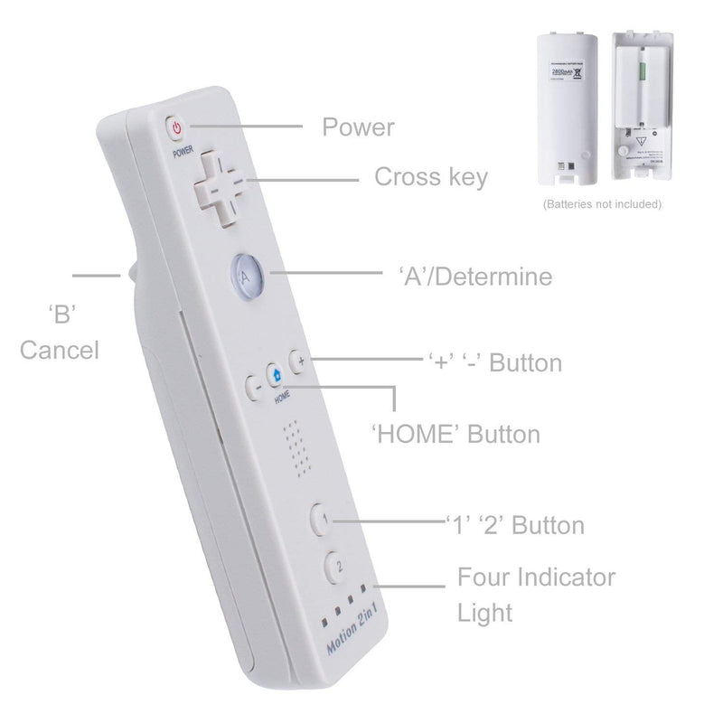 [Australia - AusPower] - Wii Remote with Wii Motion Plus Inside | Shock Wii Nunchuk Controller | Compatible Nintendo Wii, Wii U White, 1 pack 