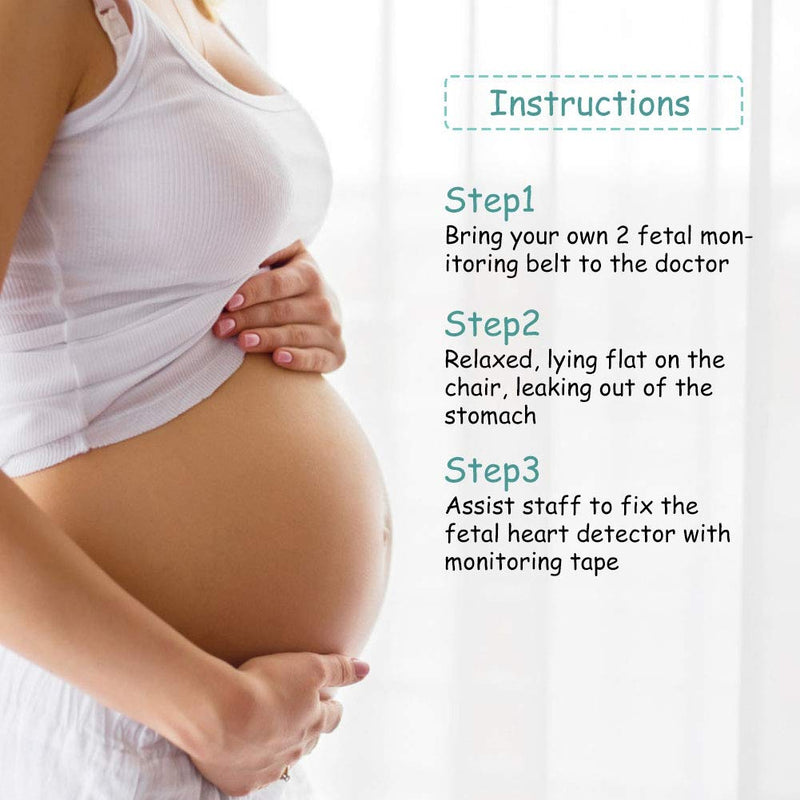 [Australia - AusPower] - Band for Pregnancy Support, 2Pcs Fetal Heart Monitoring Belt Fetal Tape Fetal Heart Monitoring Bandage Belt with Snaps Design for Pregnant Women Use 