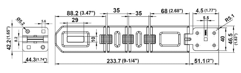 [Australia - AusPower] - QCAA Extra Heavy Duty Concealed Safety Hasp, Flexible Link, with Hardened Staple, 6-1/4" Single Flexible, Zinc Plated, 1 Pack, Made in Taiwan Zinc Plated(6-1/4") 