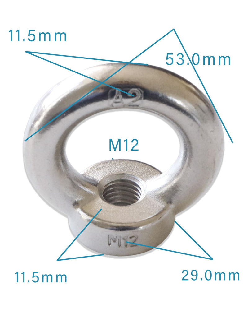 [Australia - AusPower] - M12 Eye Nuts - IMScrews 304 Stainless Steel Eye Nuts - Resilient Hardware for Home Repairs and Professional Projects Pack of 1 M12 