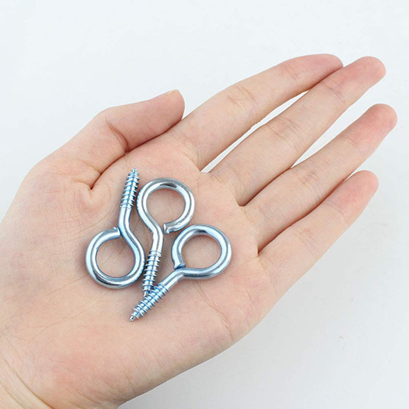 [Australia - AusPower] - 50Pack of Eye Screws 1-5/8 Inch Eye Shape Screw Hooks Thread Self-Tapping Hanging Hooks Eyebolt Ring (1-5/8" Overall Length | 1/2" Eye Inner Dimension) Zinc Plated 