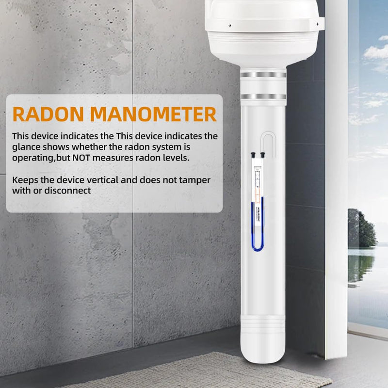 Easy Read Manometer, Professional U-Shaped Air Pressure Indicator Pressure Gauge for Radon System Monitoring