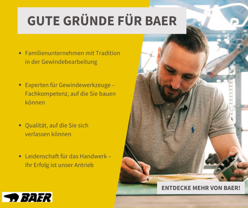 BAER M12 HSS Die - M 12 x 1.75 - Thread Die Left Thread Metric Standard Thread - Male Thread Cutter Made of High Alloy Tool Steel - Male Thread Die M 12 x 1,75
