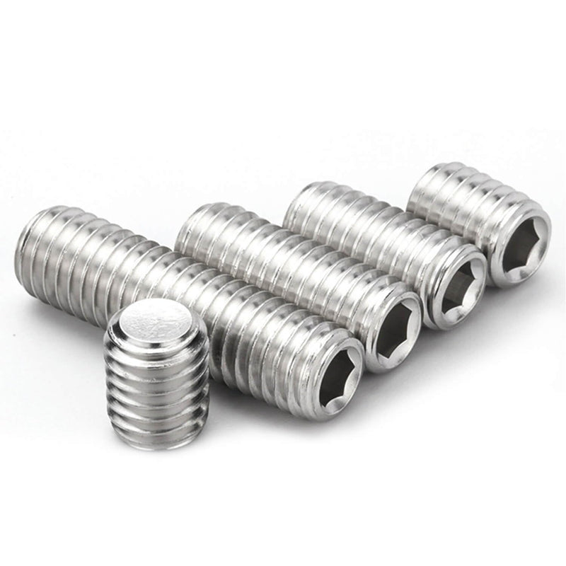 [Australia - AusPower] - 3/8-16 x 1'' (10 Pack) Set Screws, 304 Stainless Steel 18-8, Internal Hex Head Allen Drive Cup Point Screws (with Hex Key Wrench) 3/8 x 1'' 