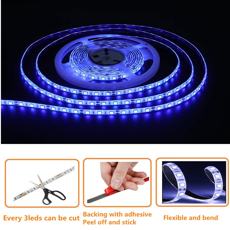 HOKIION Pontoon Led Boat Lights, 12V 20FT Marine Led Strip Lights, Waterproof Boat Interior Light, Boat Deck Light, Night Fishing Lighting with and Extension Cable for Boats (Blue) Blue (20FT)