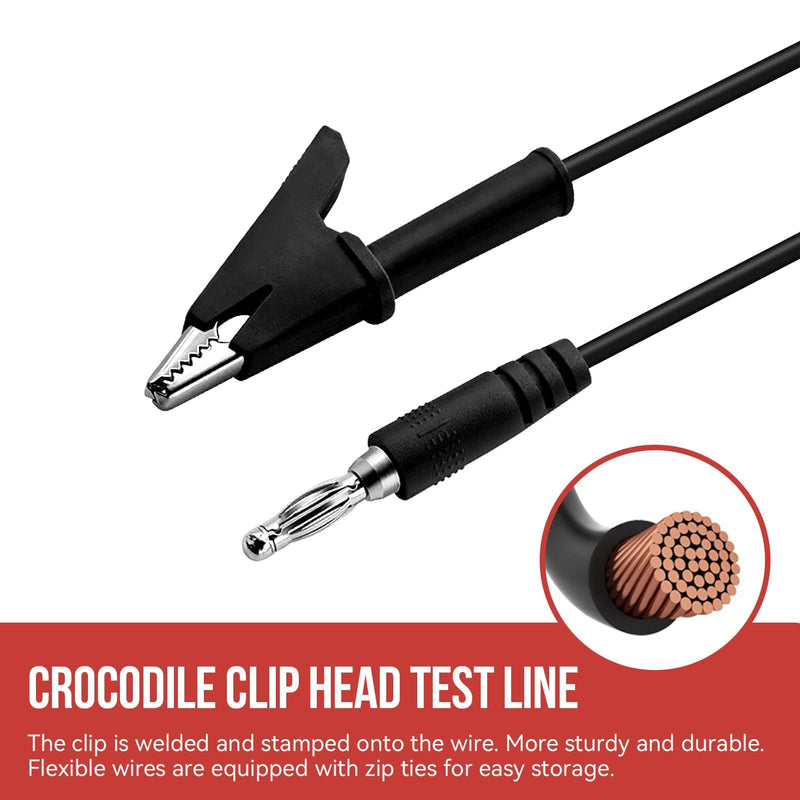 [Australia - AusPower] - 5PCS Alligator Clip Set-2PCS Test Leads & 3PCS Insulation Sleeves, Electrical Alligator Clips with Wires for Multimeter, Banana Plug Leads,Suitable for Electricians Circuit Testing 