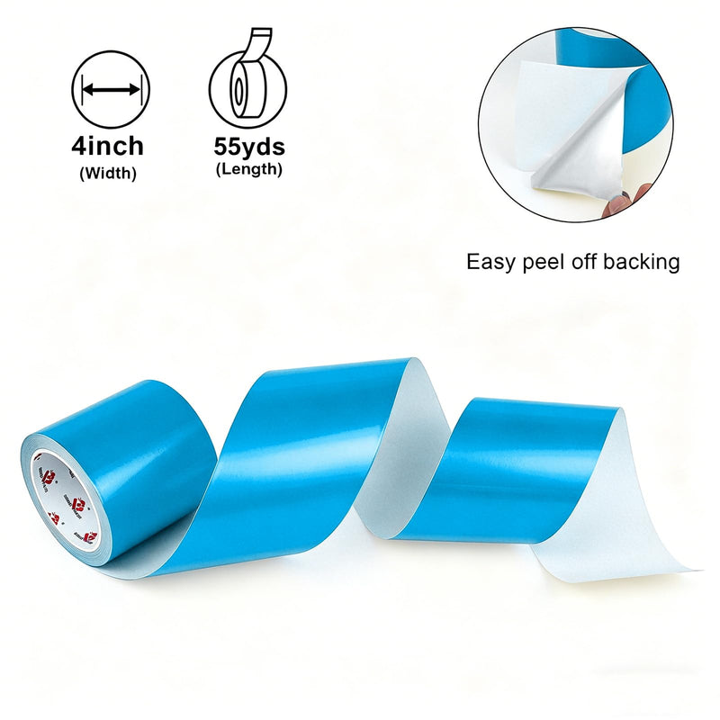 BOMEI PACK Aluminum Foil Tape,Heavy Duty Metal Foil Duct Tape (Blue, 4 Inch) Blue