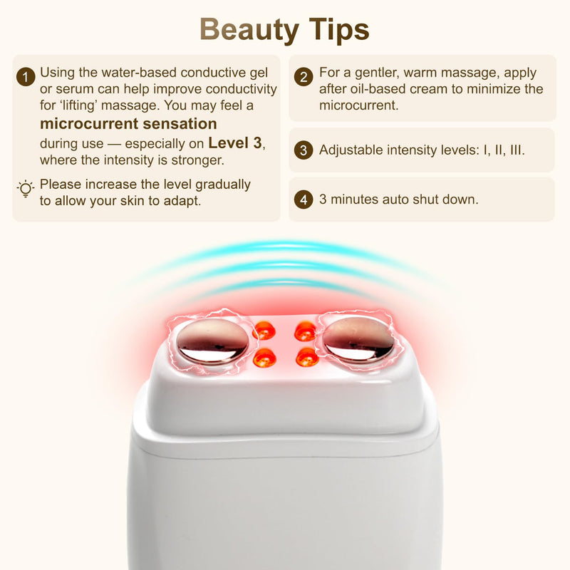 Aphrona Galvanic Spa - Facial Toning Device - Micro-Current Gua Sha face Tone Device - Skin Firming - FDA Cleared Facial Massager White