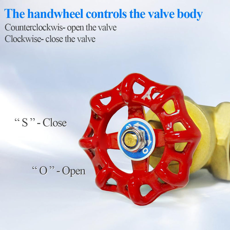 [Australia - AusPower] - WiseWater Brass Gate Valve,1 1/4" BSPP Rotating Sluice Valve Two-way Flow Manual Rotary Sluice Valve for Mechanical Equipment,HVAC and Industrial Plumbing Systems (DN32) 1/4"-BSPP 