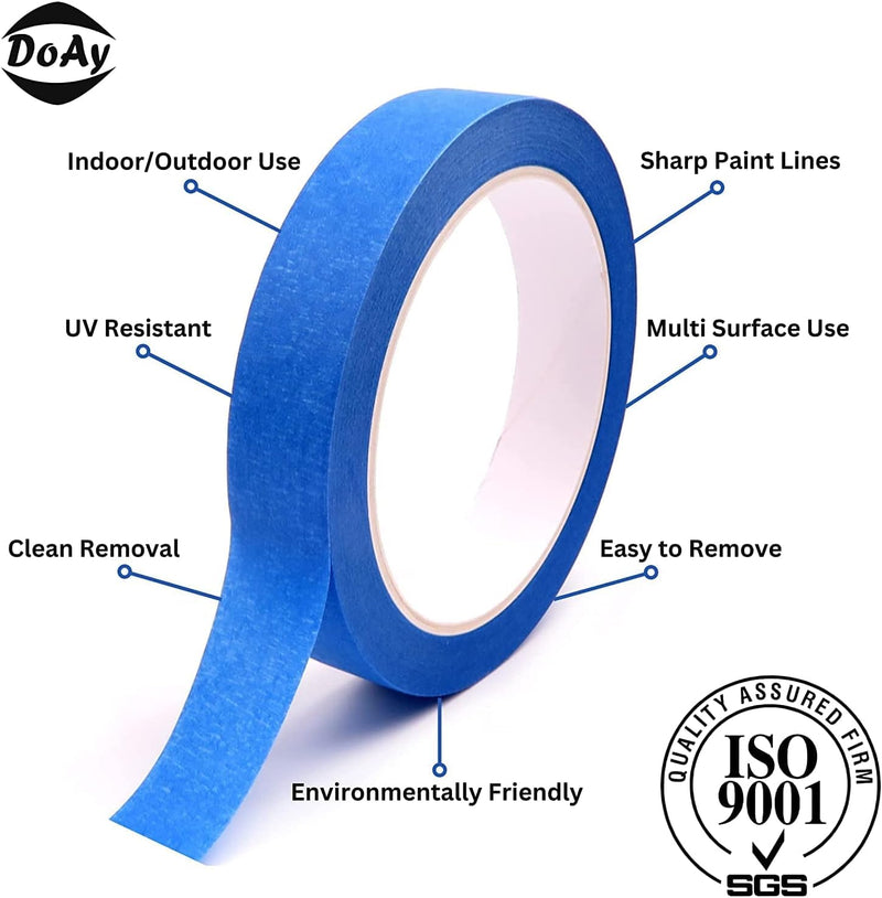 [Australia - AusPower] - Blue Painters Tape 3/4 Inches x 30 Yards - Multi Surface Use - 120 Yards Total - 4 Rolls 0.75" 