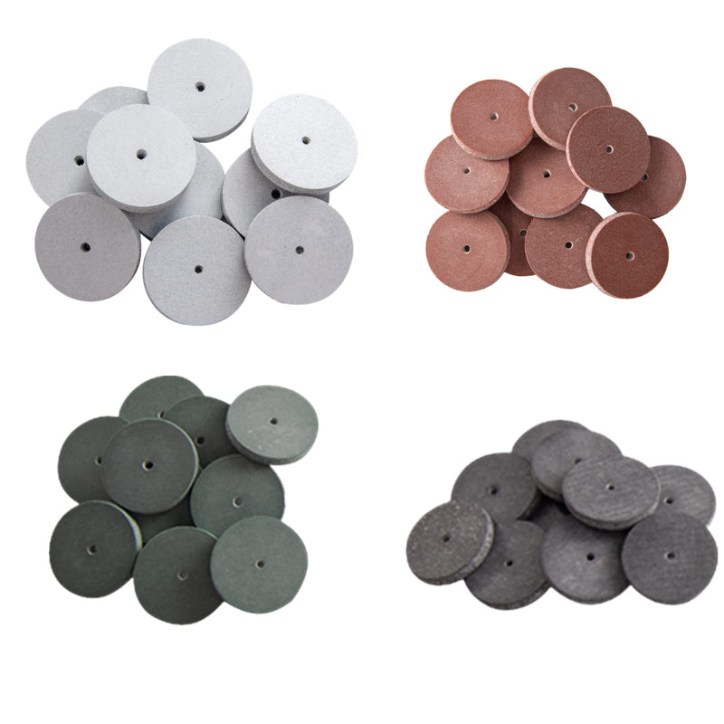 [Australia - AusPower] - SaferCCTV 40Pcs Silicone Rubber Polishing Wheels, Polishing Wheels Kit with 12Pcs Mandrel Shank for Jewelry, Dental Lab, Rotary Tool, 4 Colors 