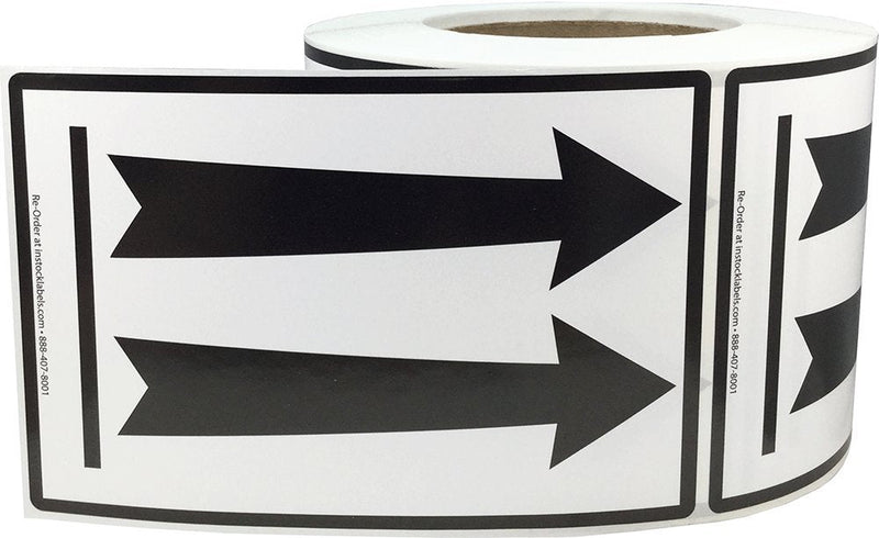 Air Specialty Up Black Arrow Labels 4 x 6 Inch 500 Adhesive Stickers Per Roll