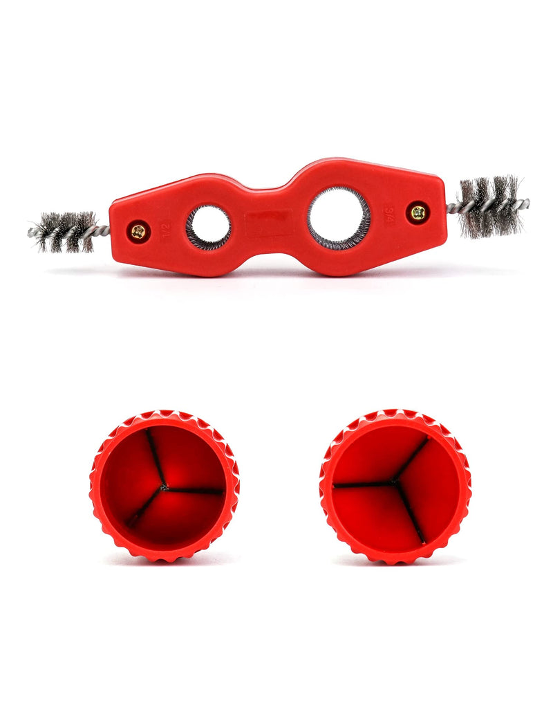 [Australia - AusPower] - QWORK Indoor and Outdoor Deburring Set Consisting of 2 Copper Pipe Cleaners and 2 Reamers for Copper, PVC and Flexible Steel Pipes Kupferrohrreinigern und Reibahlen 