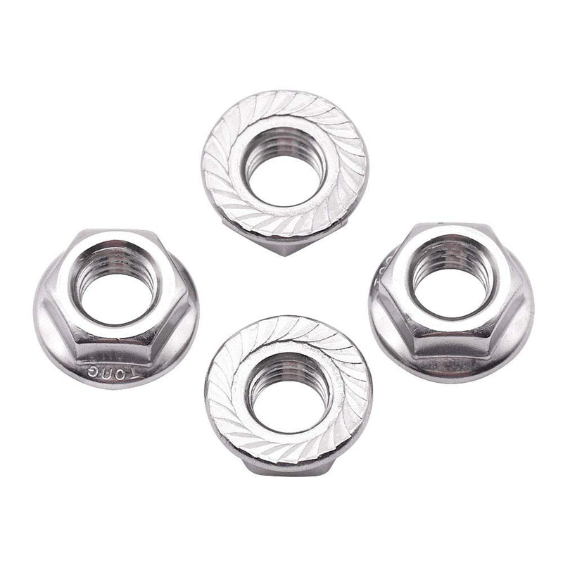 [Australia - AusPower] - 1/4-20 (50 Pack) Stainless Steel Serrated Flange Hex Nuts, US Standard Flange Hex Nuts, Stainless Steel 304 (18-8), UNC Coarse Thread 1/4"-20 50 