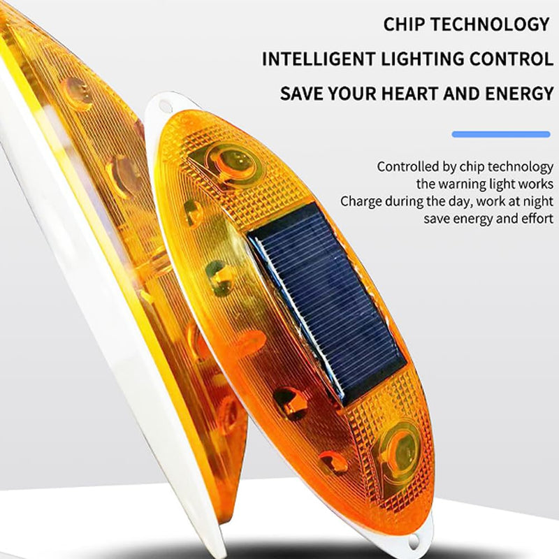 [Australia - AusPower] - Aolyty Solar Strobe Warning Light Outdoor Waterproof Bright Solar Safety Flashing Light Road Signs for Construction Site, Traffic, Dock, Marine, Stop Sign (Green) Green 