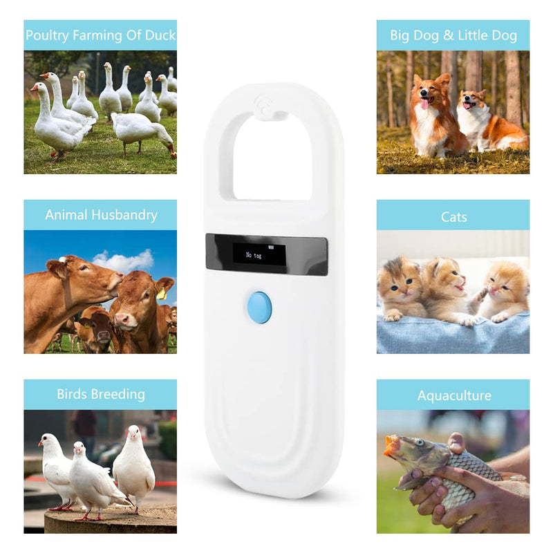 [Australia - AusPower] - Dog Microchip Reader, Pet Microchip Scanner with OLED Display Screen, Pet Chip ID Scanner Supports FDX-B (ISO11784/11785) and EMID Microchips, for Animal Management 
