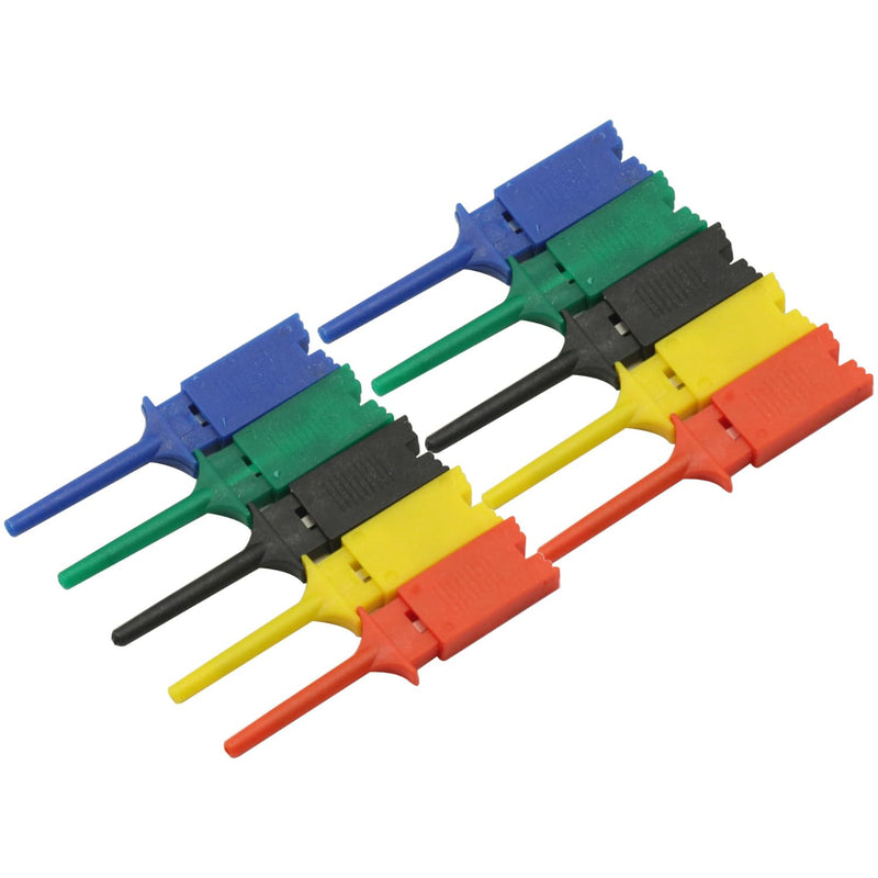 [Australia - AusPower] - 10PCS Test Hook SMD IC 5 Colors Clip Grabbers Test Probe for Electronic Testing Grabber Crocodile Clip Hook Test Clip 