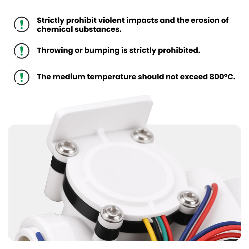 [Australia - AusPower] - Watflow G3/8" Quick Connection Water Flow Sensor, Water Flow Sensor, Food-Grade Flowmeter, Pulse & Temperature Output, for Water Purifiers, Coffee Machines,0.5-6L/min 