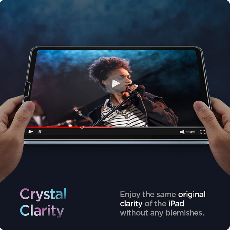 [Australia - AusPower] - Spigen Glas.tR EZ Fit Tempered Glass Compatible with iPad Pro 11 Inch M2 2022, iPad Pro 11 Inch 2021/2020/2018, iPad Air 5 2022, iPad Air 4 2020, Scratch Resistant, 9H Screen Protector 