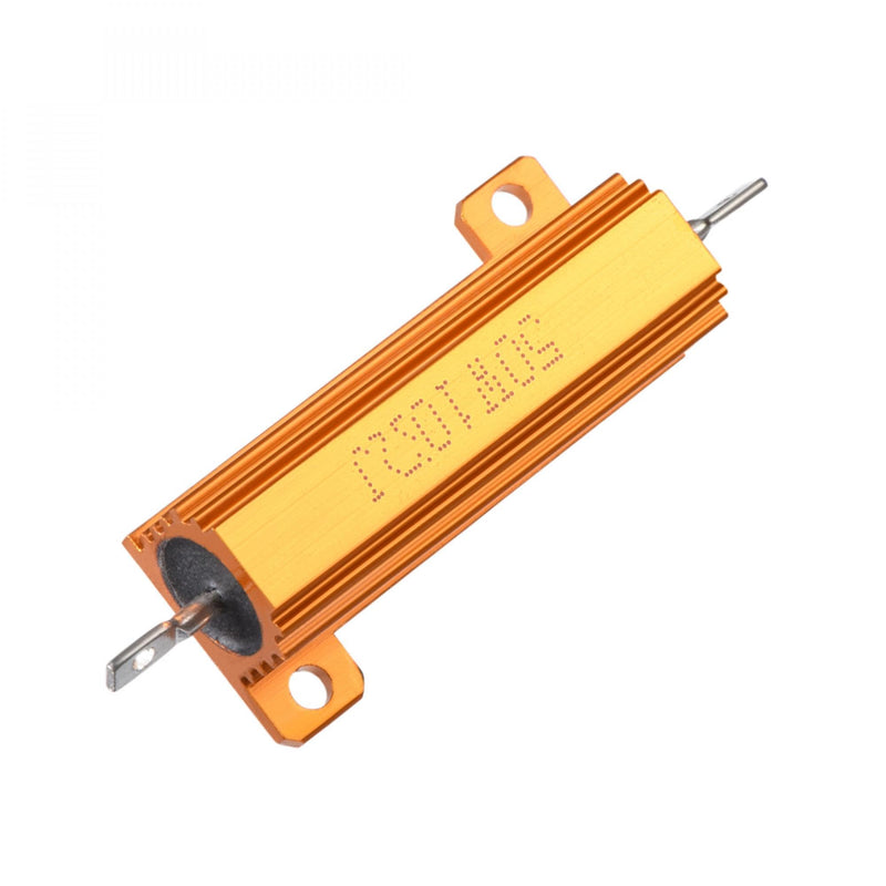 [Australia - AusPower] - uxcell 5pcs 50W 10 Ohm 5% Aluminum Housing Case Resistor, Wirewound Resistors Screw Tap Chassis Mounted, Gold 