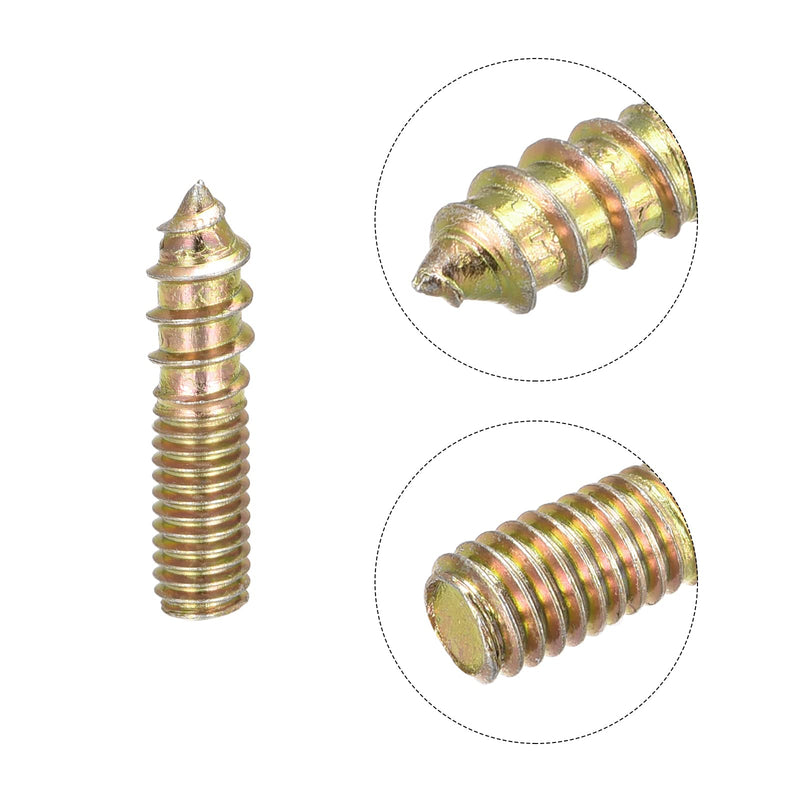 [Australia - AusPower] - uxcell M6x25mm Hanger Bolts, 20pcs Double Ended Thread Dowel Screws for Wood Furniture 