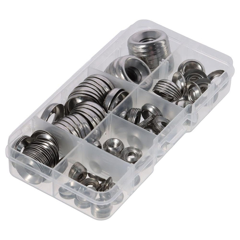 [Australia - AusPower] - FEIYING 170Pcs 304 Stainless Steel Finishing Cup Countersunk Washers Assortment Kit,4#/6#/8#/10#/12#/14#/16# Silver Finishing Cup Washer 