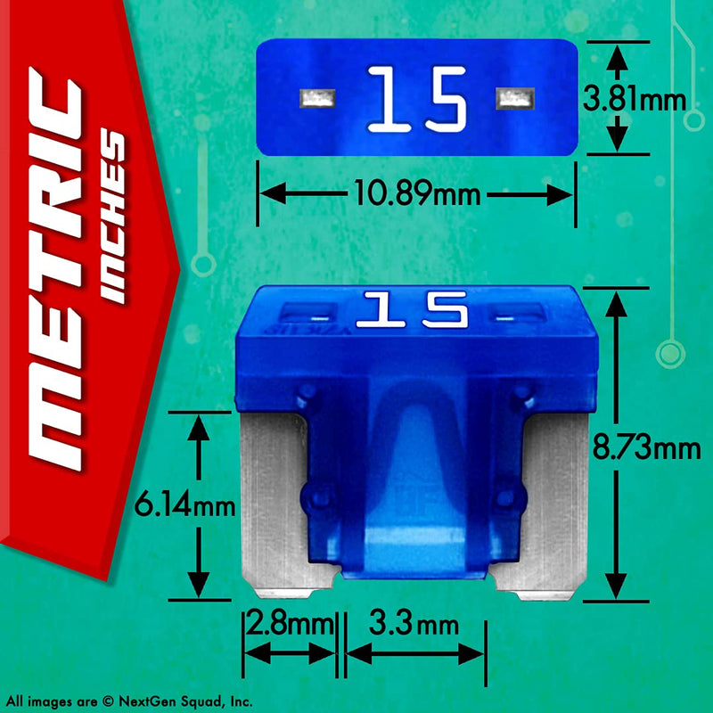 [Australia - AusPower] - Low Profile Mini ATT 100 Piece Automotive Commercial Car Fuse Assortment (99 LP-Mini Blade Fuses + Fuse Puller) 2A 3A 5A 7.5A 10A 15A 20A 25A 30A 