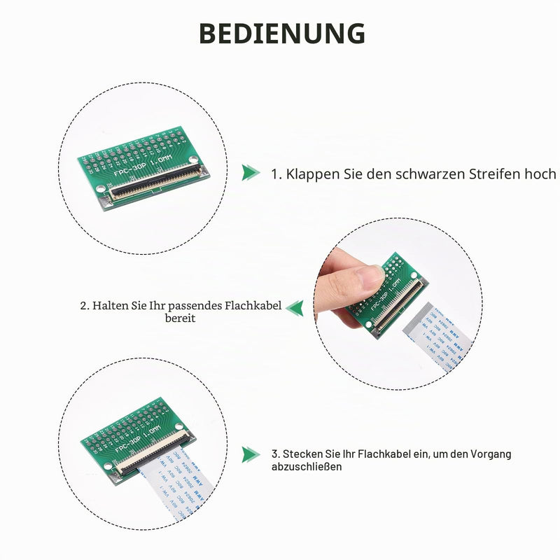 sourcing map FPC FFC Converter Connector Board 8P 1.0 mm to Female Side 0.5 mm Back to DIP 2.54 mm for LCD 3D Printer DVD TV Laptop Audio Pack of 5