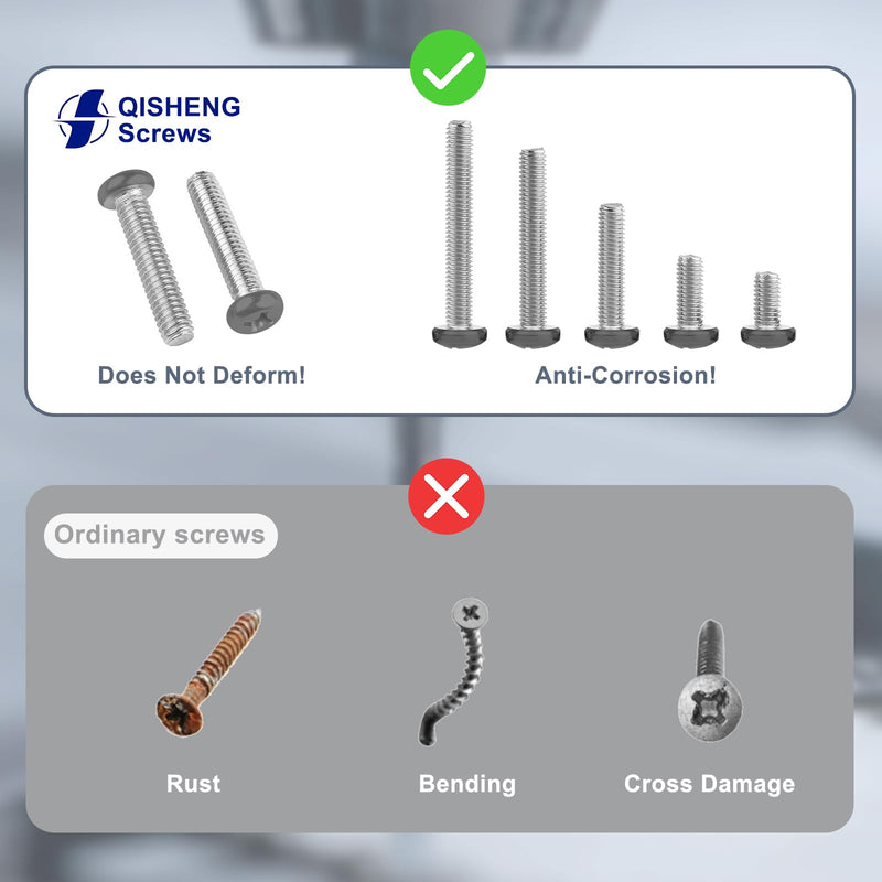 [Australia - AusPower] - QISHENG 100 PCS Black Head #6-32X1 Stainless Steel Phillips Pan Head Machine Screws,DIY,Repair,Install Furniture and Electrical Appliances Screws,Stainless Steel 18-8 A2(304) Screw #6-32X1" 