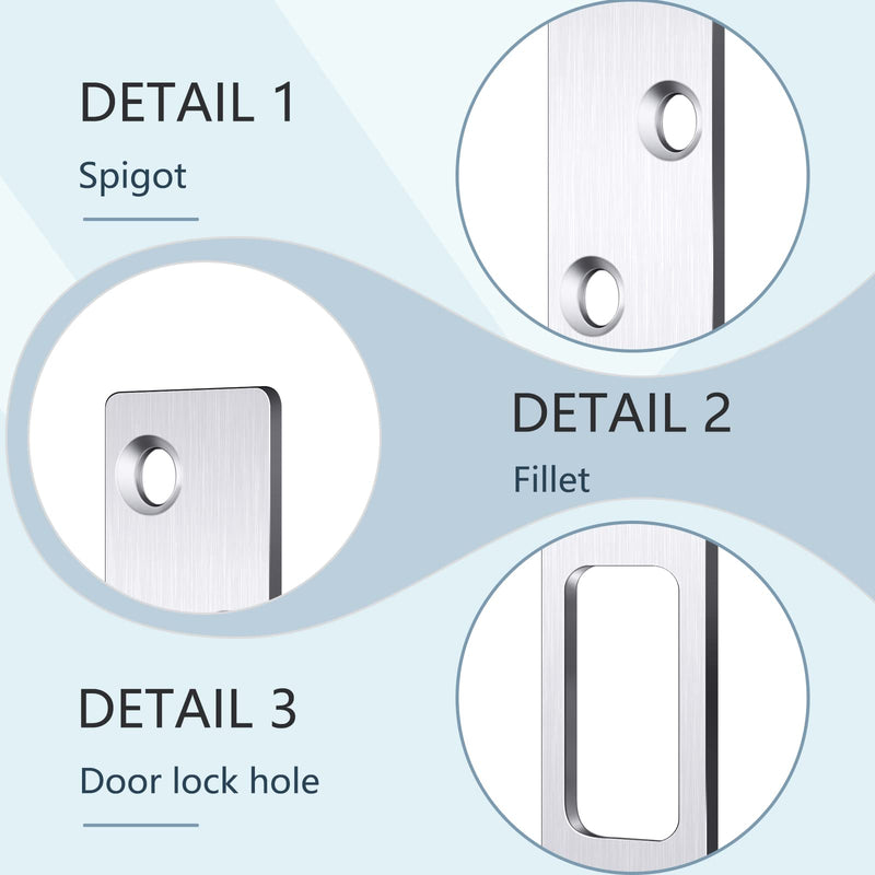 [Australia - AusPower] - 4 Pcs 6 Inch Door Strike Plate Security Latch Strike Stainless Steel Door Reinforcement Plate with Screws for Exterior Deadbolt Armor Heavy Duty Residential Use, Silver(Sliver) Sliver 