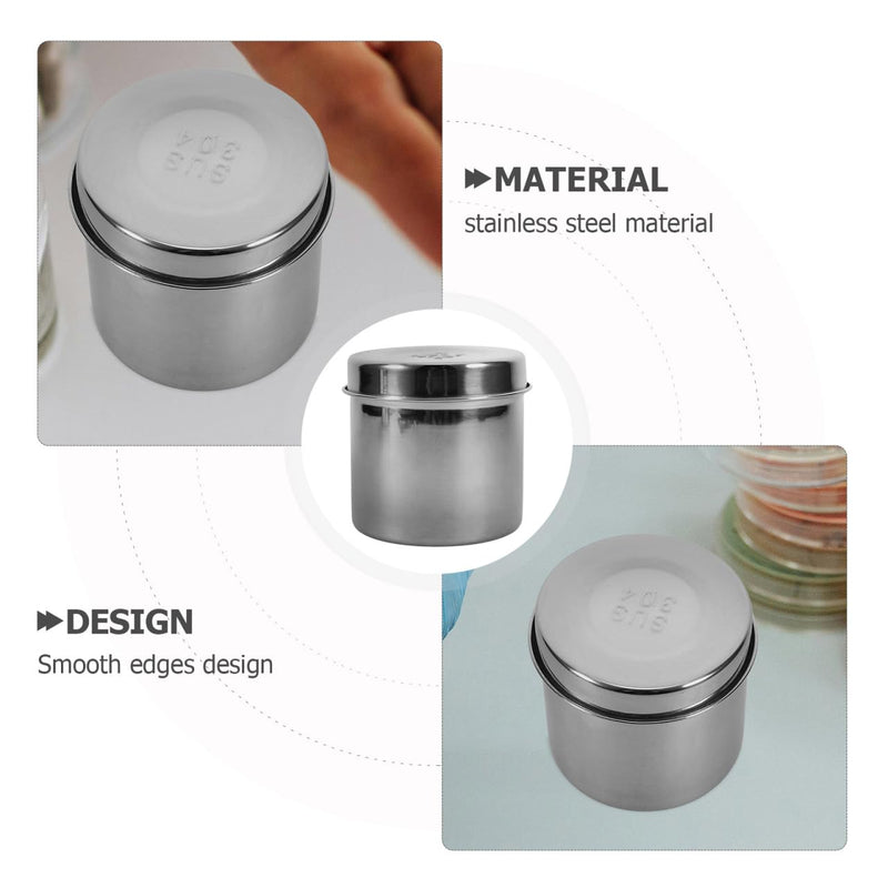[Australia - AusPower] - 2Pcs Stainless Steel Jars Iodine Gauze Holder Iodophor Jars Stainless Steel Canisters for Hospital Home Kitchen Silver 