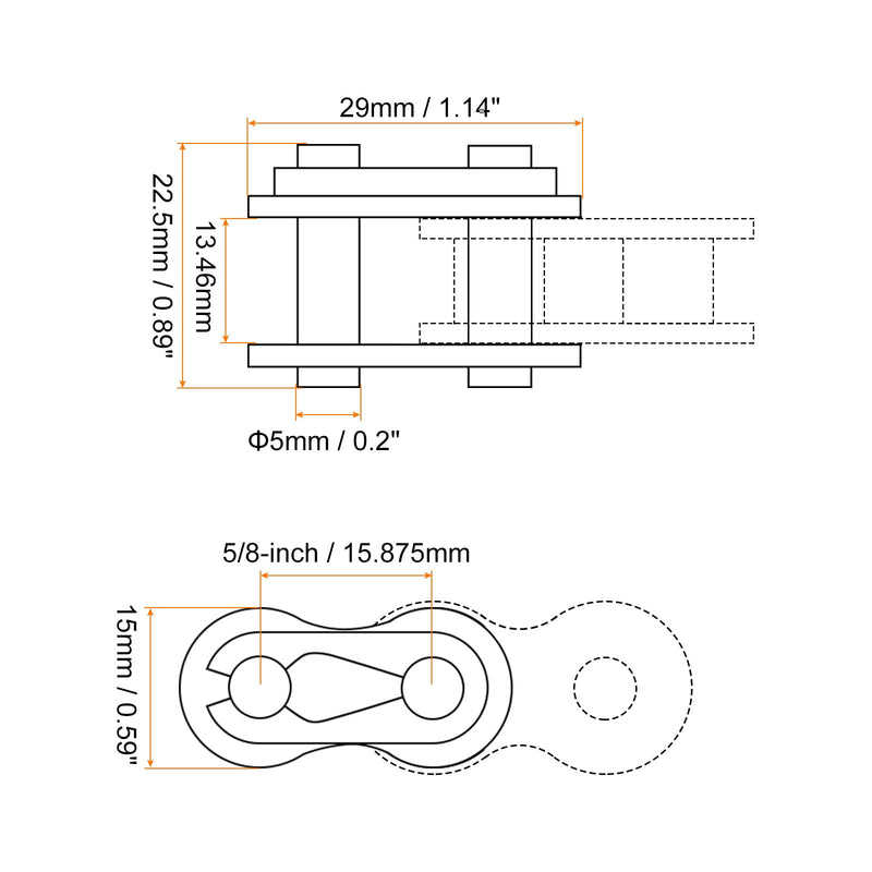 [Australia - AusPower] - uxcell 4Pcs #50 Chain Master Connector Link Roller 5/8" Pitch Stainless Steel Standard Connecting Split Links for 10A Chain 5/8-inch 